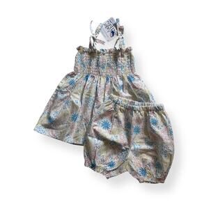 NWT Under the Nile organic floral smocked dress & bloomers